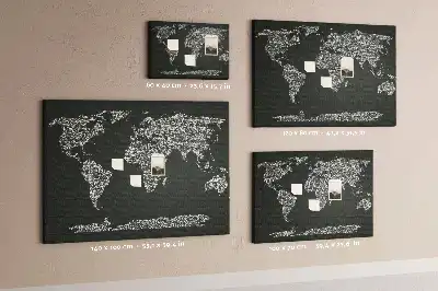 Printed Cork Board With Continent Names
