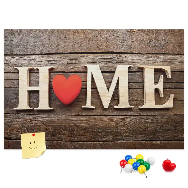 Printed Cork Memo Board with Home Lettering