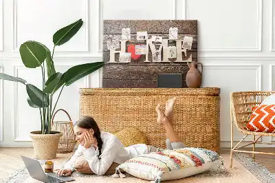Printed Cork Memo Board Home lettering