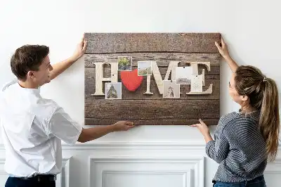 Printed Cork Memo Board Home lettering