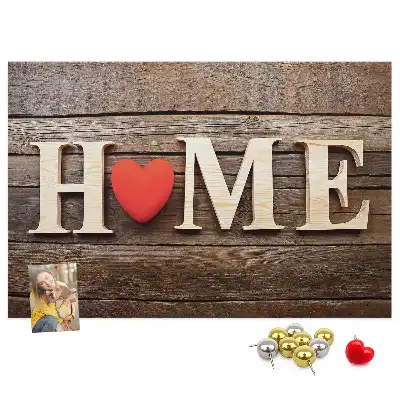 Printed Cork Memo Board with Home Lettering
