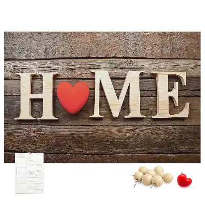 Printed Cork Memo Board with Home Lettering