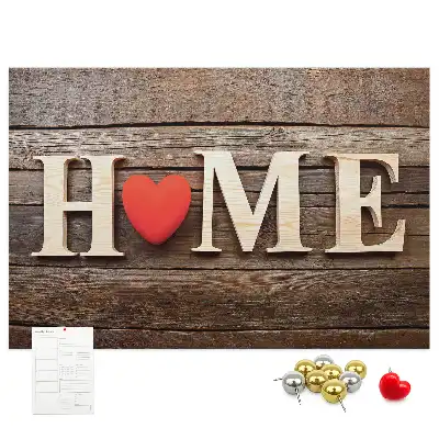 Printed Cork Memo Board Home lettering