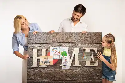 Printed Cork Memo Board Home lettering
