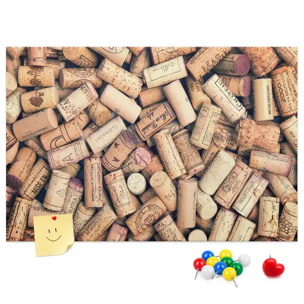 Cork memo board with wine cork design