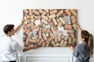 Cork memo board with wine cork design