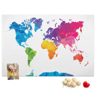 Printed Cork Board Abstract world map