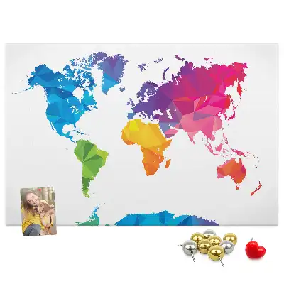Printed Cork Board Abstract world map
