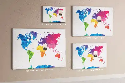 Printed Cork Board Abstract world map