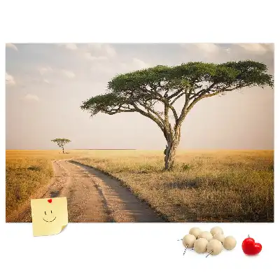 African landscape cork memo board