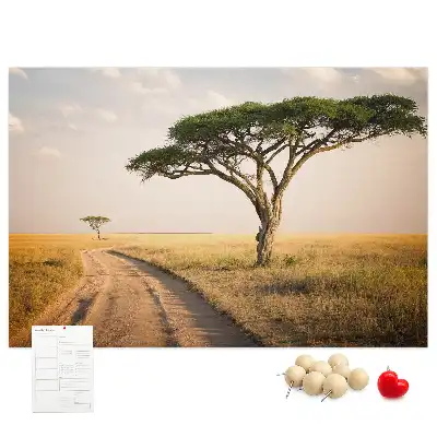 Cork memo board African landscape
