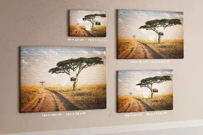 African landscape cork memo board