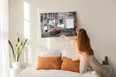 Printed Cork Memo Board with Old Car City Design
