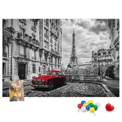 Printed Cork Memo Board with Old Car City Design
