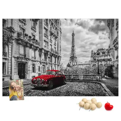 Printed Cork Memo Board with Old Car City Design