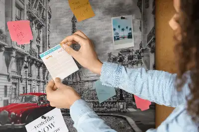 Printed Cork Memo Board with Old Car City Design