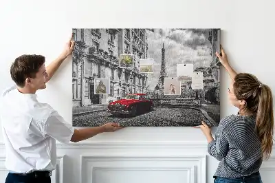 Printed Cork Memo Board with Old Car City Design