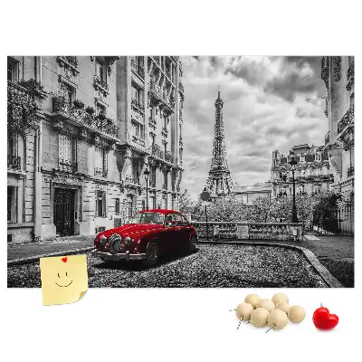 Printed Cork Memo Board with Old Car City Design