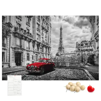 Printed Cork Memo Board with Old Car City Design