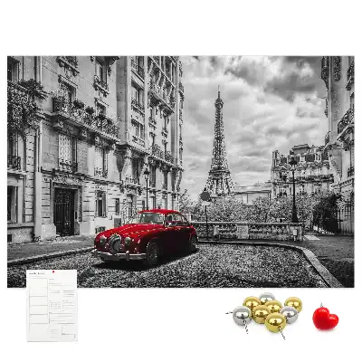 Printed Cork Memo Board with Old Car City Design
