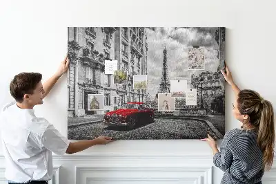 Printed Cork Memo Board with Old Car City Design