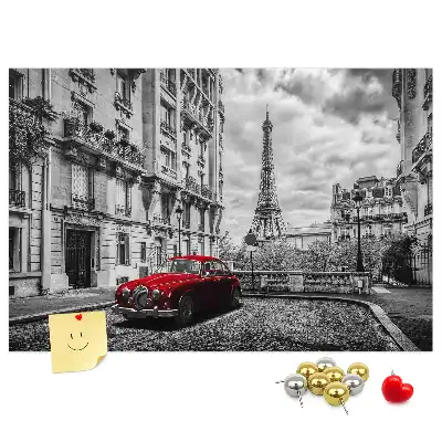 Printed Cork Memo Board with Old Car City Design