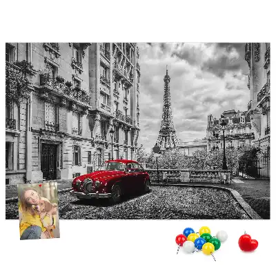 Printed Cork Memo Board with Old Car City Design