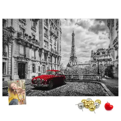 Printed Cork Memo Board with Old Car City Design