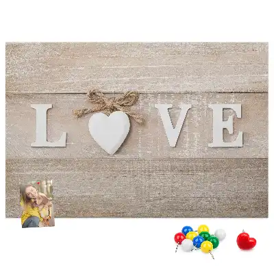 Cork memo board with Love lettering