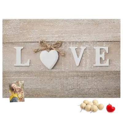 Cork memo board with Love lettering