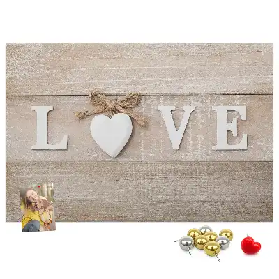 Cork memo board with Love lettering