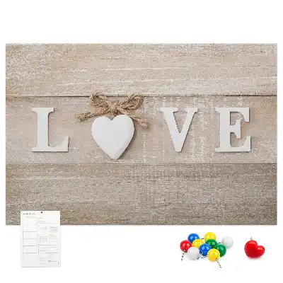 Cork memo board with Love lettering