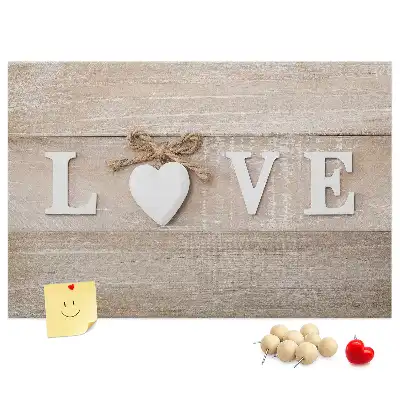 Cork memo board with Love lettering