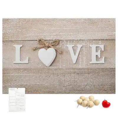 Cork memo board with Love lettering