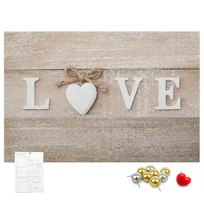 Cork memo board with Love lettering