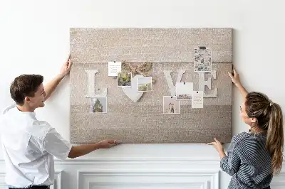 Cork memo board with Love lettering