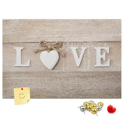 Cork memo board with Love lettering