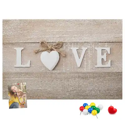 Cork memo board with Love lettering