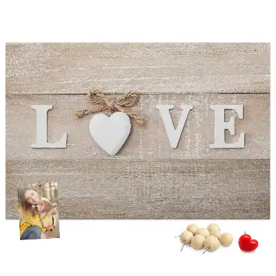 Cork memo board with Love lettering