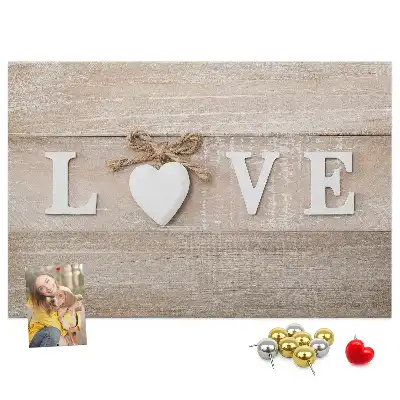 Cork memo board with Love lettering