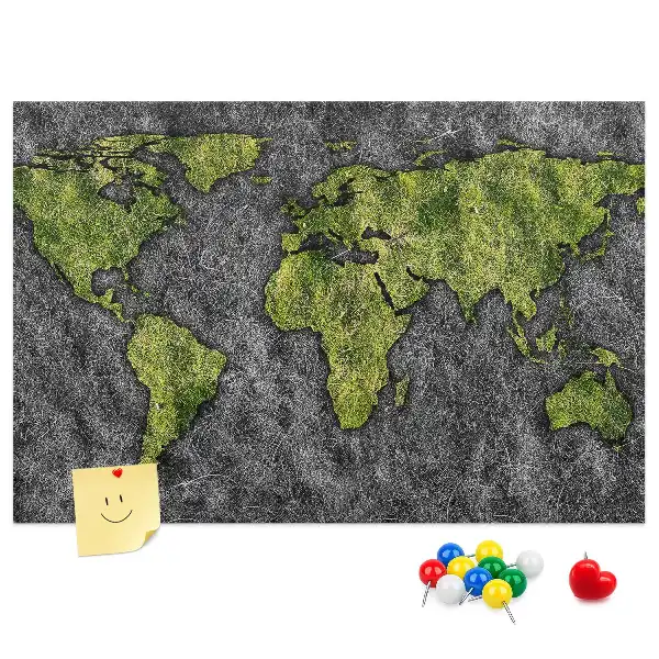 Printed Cork Board World map