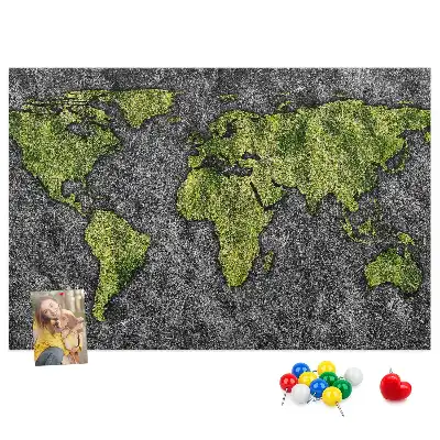 Printed Cork Board World map