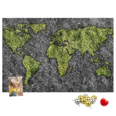 Printed Cork Board World map