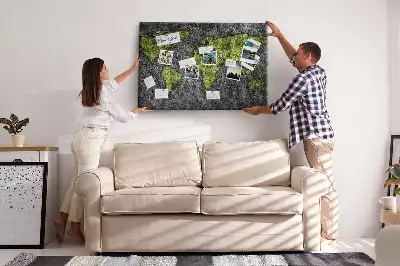 Printed Cork Board World map