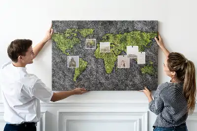 Printed Cork Board World map