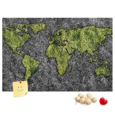 Printed Cork Board World map