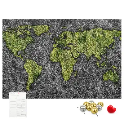 Printed Cork Board World map