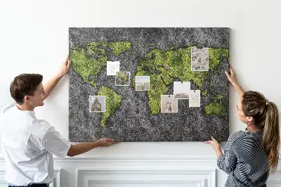 Printed Cork Board World map