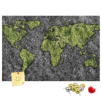 Printed Cork Board World map