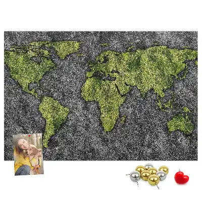 Printed Cork Board World map
